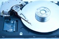 Inside computer harddrive Royalty Free Stock Photo