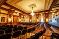 Inside conference room in Ceausescu Palace Royalty Free Stock Photo