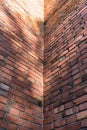 Inside corner of a brick of the old building