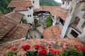 Inside court view of Bran Castle from Romania, also known as Dracula Castle