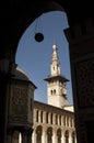 Inside the courtyard of the grand Umayyad Mosque, Damascus Old City, Syria. Royalty Free Stock Photo