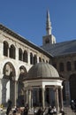 Inside the courtyard of the grand Umayyad Mosque, Damascus Old City, Syria. Royalty Free Stock Photo