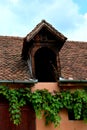 Inside the courtyard of the medieval fortified church Cristian, Transylvania Royalty Free Stock Photo