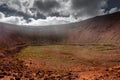 Inside the crater of a volcano in Caldera Blanca, Lanzarote, Canary Islands,  Spain Royalty Free Stock Photo