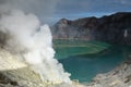 Inside of the crater of the volcano in Indonesia Royalty Free Stock Photo