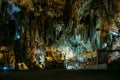 Inside the Cuevas de Nerja - Caves of Nerja in Spain. Stalactites and stalagmites in the famous Nerja Caves Royalty Free Stock Photo