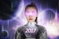 Inside cyber world. 2017 new year concept Royalty Free Stock Photo