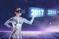 Inside cyber world. 2017 new year concept Royalty Free Stock Photo