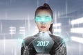 Inside cyber world. 2017 new year concept Royalty Free Stock Photo