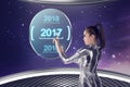 Inside cyber world. 2017 new year concept Royalty Free Stock Photo