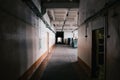 Inside dark Industrial factory building, tunnel vision