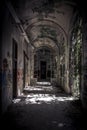 inside a decaying, vandalised structure Royalty Free Stock Photo