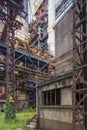 Inside the deserted installations of the blast furnace park of Uckange