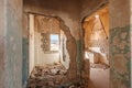Inside destroyed home / house ruin