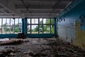 inside a destroyed school in Ukraine