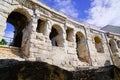 Inside detail of Arena of Nimes in south France Royalty Free Stock Photo