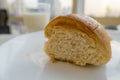 Inside details of a croissant close up