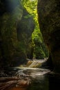 Inside of the DevilÃ¢â¬â¢s Pulpit gorge, with running water Royalty Free Stock Photo