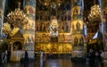 Inside the Dormition Assumption Cathedral in Moscow Kremlin, Russia Royalty Free Stock Photo