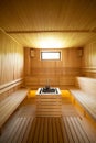 Inside dry sauna wide view Royalty Free Stock Photo