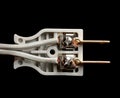 Inside electrical plug Royalty Free Stock Photo