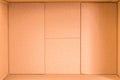 Inside of empty brown box, cardboard box. Paper packaging, open packaging Royalty Free Stock Photo