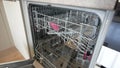 Inside of the empty dishwasher.