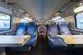 Inside an empty high speed train