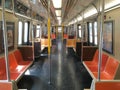 Inside an empty NYC Subway car Royalty Free Stock Photo