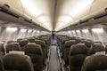 Inside empty passenger airplane cabin