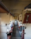 Inside of empty railway carriage Royalty Free Stock Photo