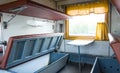 Inside of empty railway carriage Royalty Free Stock Photo