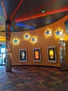 Inside Entrance to Movie Theater Regal Pearl Highlands with movie posters on display