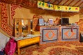 Inside a famlily yurt, in Mongolia