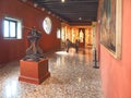 Weapon Room Inside the historic doges palace in Venice-impressing architecture in the museum with ornaments of gold and paintings