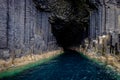 Inside the famous Fingal`s Cave on Staffa Island in Scotland Royalty Free Stock Photo