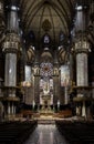 Inside famous Milan Cathedral or Duomo di Milano. It is great Catholic church, top landmark of Milan