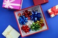 Inside the festive box there are bows in the form of stars
