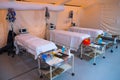Inside field hospital tent Royalty Free Stock Photo