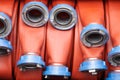 Water hoses in a fire truck Royalty Free Stock Photo