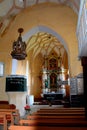 Inside the fortified medieval church in Vineyard Valley , Transylvania