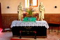 Inside the fortified medieval saxon church in Calnic, Transylvania Royalty Free Stock Photo