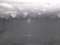 Inside the freezer of a refrigerator water vapor frozen on its walls / empty space in freeze Royalty Free Stock Photo