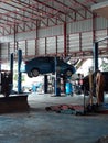 Inside a garage with modern tools for car suspension repair 1 Sep 2021 Uttaradit, Thailand