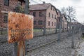 Inside the Nazi Concentration Camp of Auschwitz 1 showing the barrack buildings where prisoners lived in appalling conditions