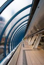 Inside the glass bridge over the Moscow river Royalty Free Stock Photo