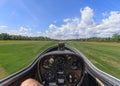 Inside a Glider During Takeoff Royalty Free Stock Photo
