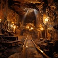 Inside of a Gold Mine Royalty Free Stock Photo