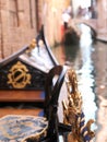 inside of a gondola in the middle of the navigable canal and int