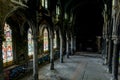 Dark Sanctuary with Stunning Stained Glass Windows and Wood Floor - Abandoned Church